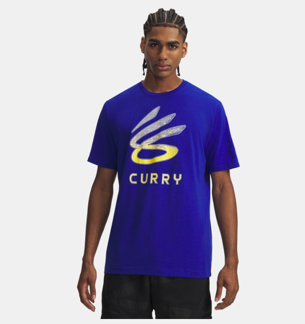 Erkek UA Curry Logo Trend T-shirt Lacivert