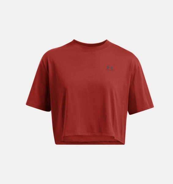 Turuncu Kadın UA Boxy Crop Logo Kısa Kollu T-shirt