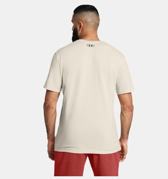 Beyaz Erkek UA Glitch Logo 60/40S Kısa Kollu T-shirt