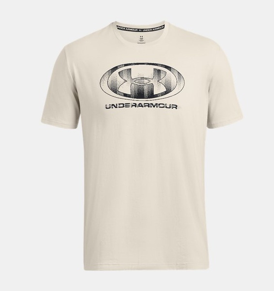 Beyaz Erkek UA Glitch Logo 60/40S Kısa Kollu T-shirt