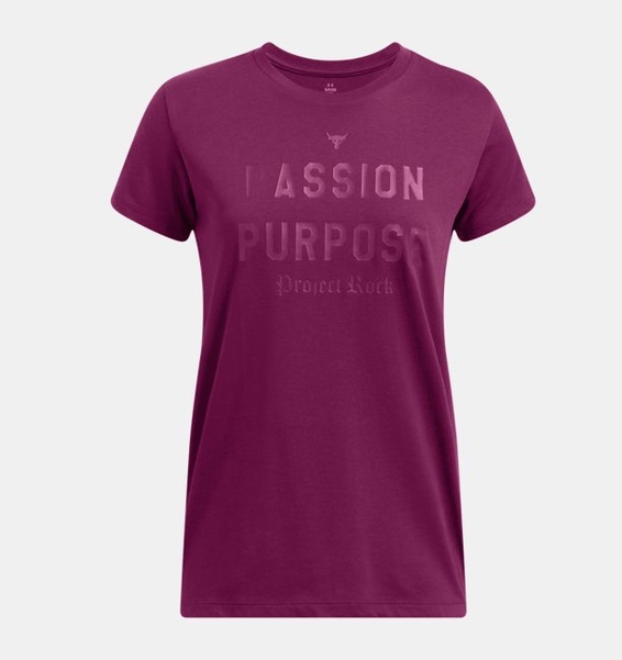 Mor Kadın UA Project Rock Heavyweight Passion Kısa Kollu T-shirt