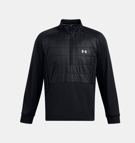 Siyah Erkek UA Armour Fleece Yarım Fermuarlı Swacket Mont