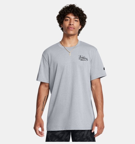 Gri Erkek UA Curry HW Verbiage 2 T-shirt