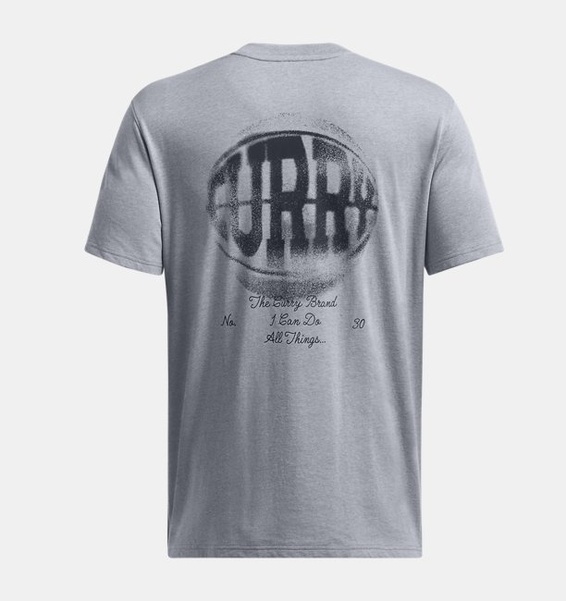 Gri Erkek UA Curry HW Verbiage 2 T-shirt