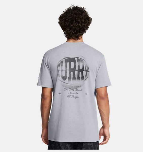 Gri Erkek UA Curry HW Verbiage 2 T-shirt