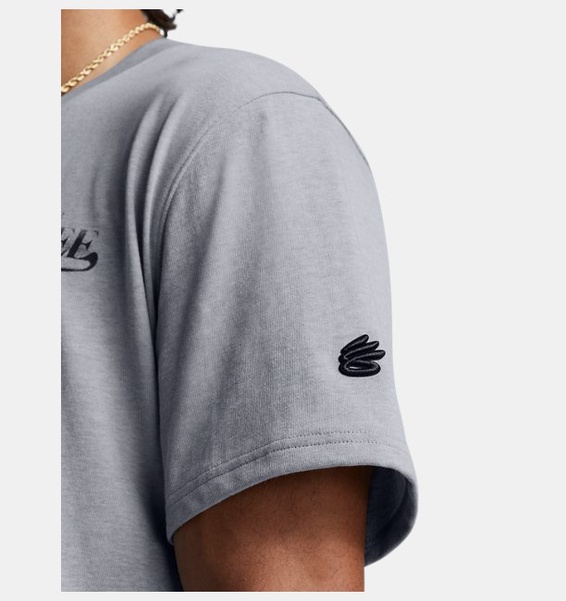 Gri Erkek UA Curry HW Verbiage 2 T-shirt