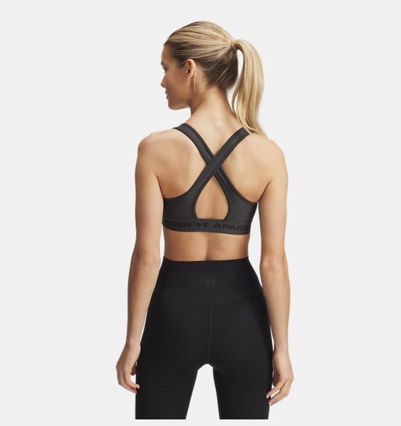 Gri Kadın UA Crossback Mid Spor Sütyeni