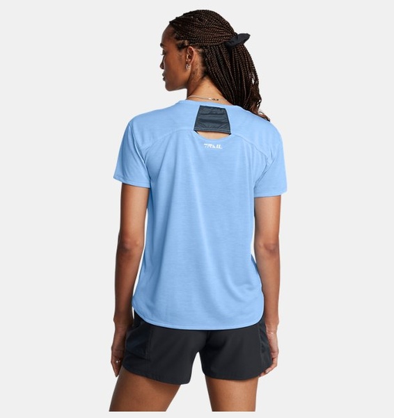 Mavi Kadın UA Trail Run Kısa Kollu T-shirt