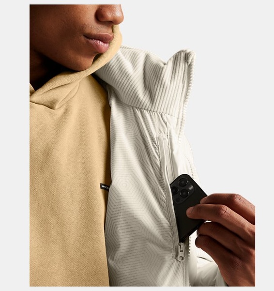 Beyaz Erkek UA Limitless Down Puffer Mont Kemerli