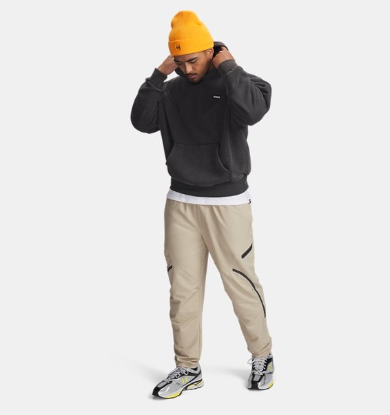 Siyah Erkek UA Icon Heavyweight Fleece Wash Oversized Kapüşonlu Üst