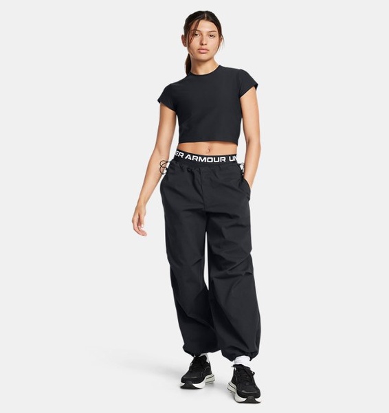 Siyah Kadın UA Meridian Rib Baby T-shirt
