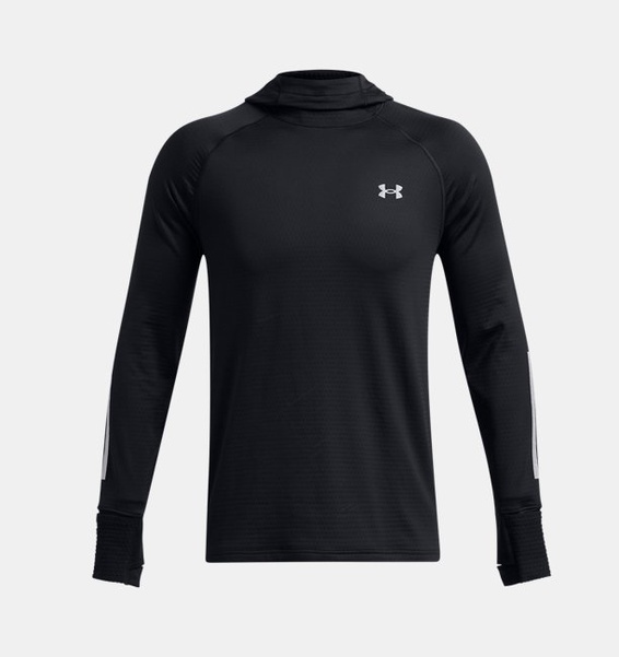 Siyah Erkek UA Launch Elite CW Kapüşonlu Uzun Kollu T-shirt