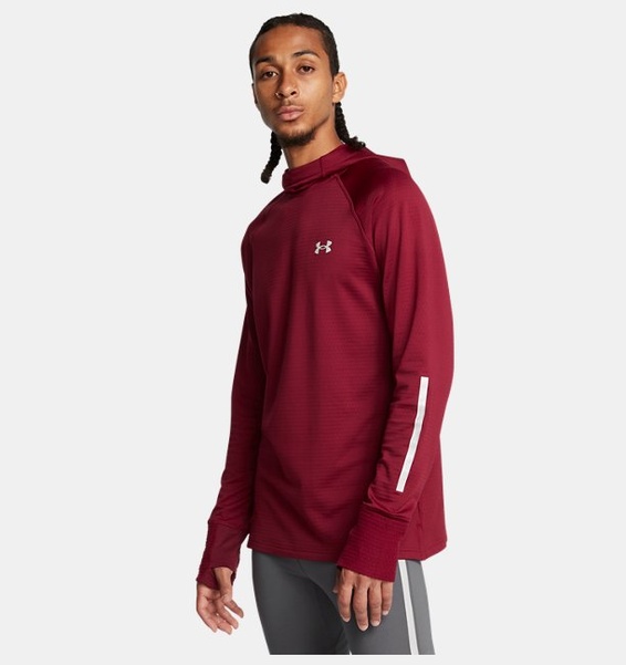 Bordo Erkek UA Launch Elite CW Kapüşonlu Uzun Kollu T-shirt