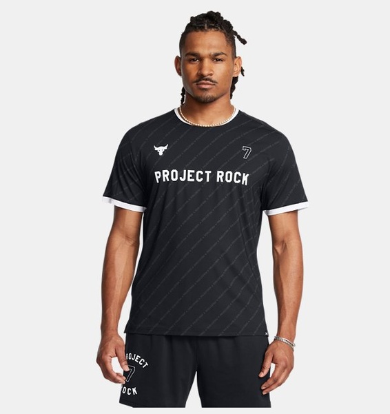 Siyah Erkek UA Project Rock Rugby T-shirt