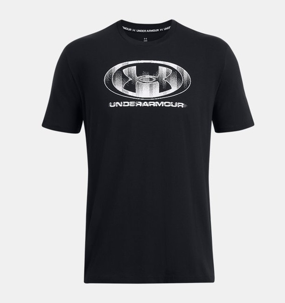 Siyah Erkek UA Glitch Logo 60/40S Kısa Kollu T-shirt