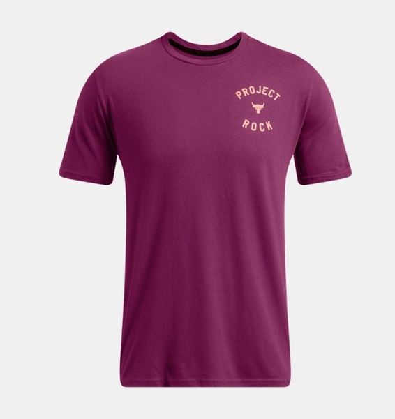 Mor Erkek UA Project Rock 7 Kısa Kollu T-shirt