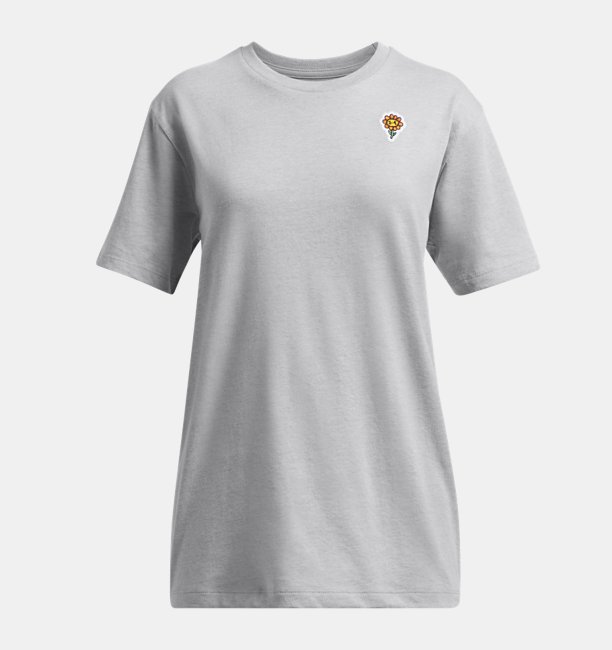 Çocuk UA Nurture Game Oversized Kısa Kollu T-shirt Gri