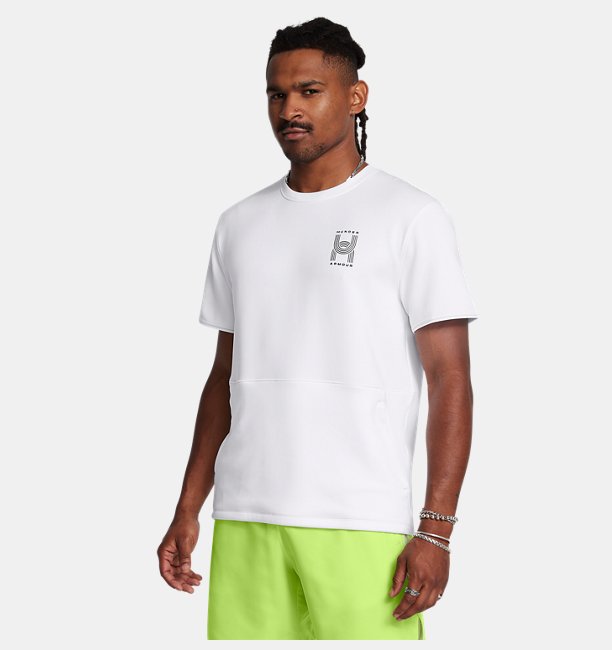 Erkek UA Run Anywhere Kısa Kollu T-shirt Beyaz