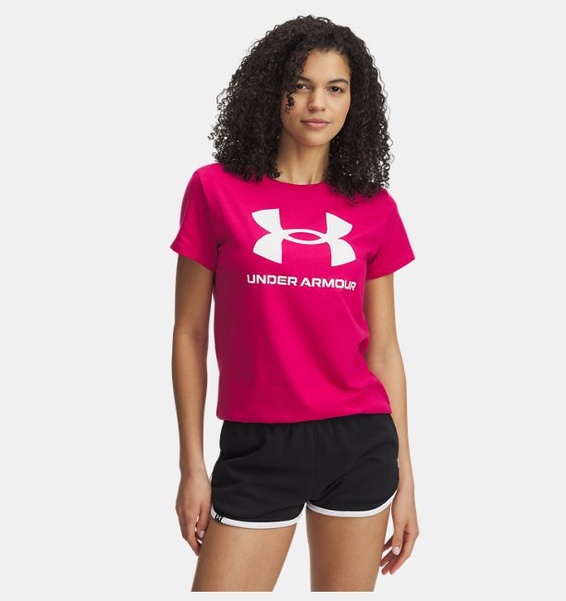 Pembe Kadın UA Sportstyle Graphic Kısa Kollu T-shirt