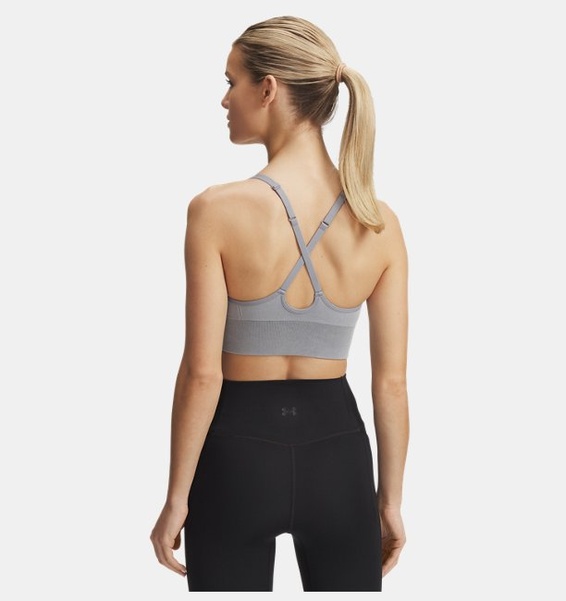 Siyah Kadın UA Vanish Seamless Washed Low Spor Sütyeni