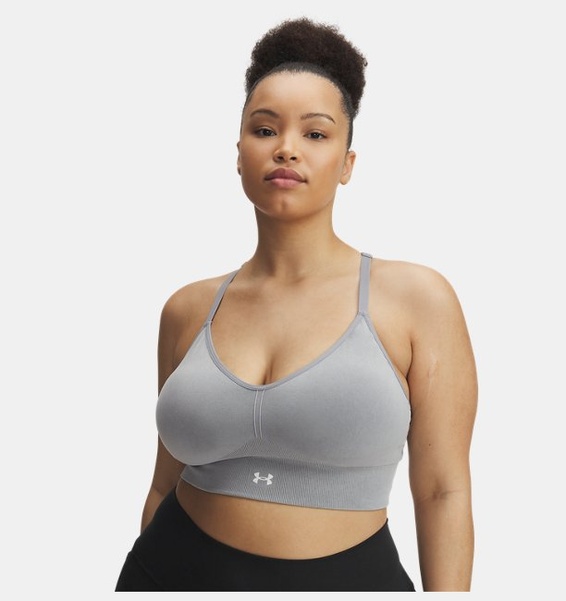 Siyah Kadın UA Vanish Seamless Washed Low Spor Sütyeni