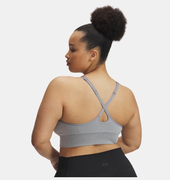 Siyah Kadın UA Vanish Seamless Washed Low Spor Sütyeni