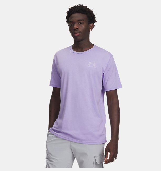 Erkek UA Sportstyle LC Kısa Kollu T-shirt Mor