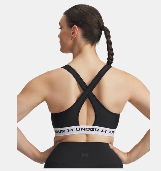 Siyah Kadın UA Crossback Mid Spor Sütyeni