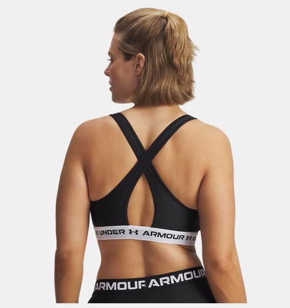 Siyah Kadın UA Crossback Mid Spor Sütyeni