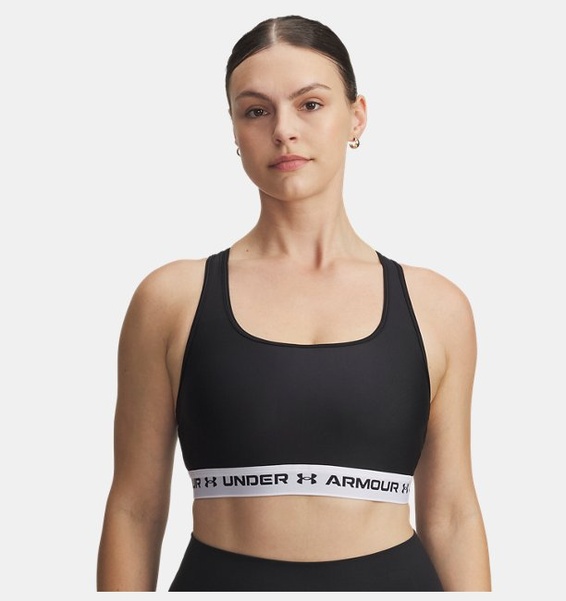 Siyah Kadın UA Crossback Mid Spor Sütyeni