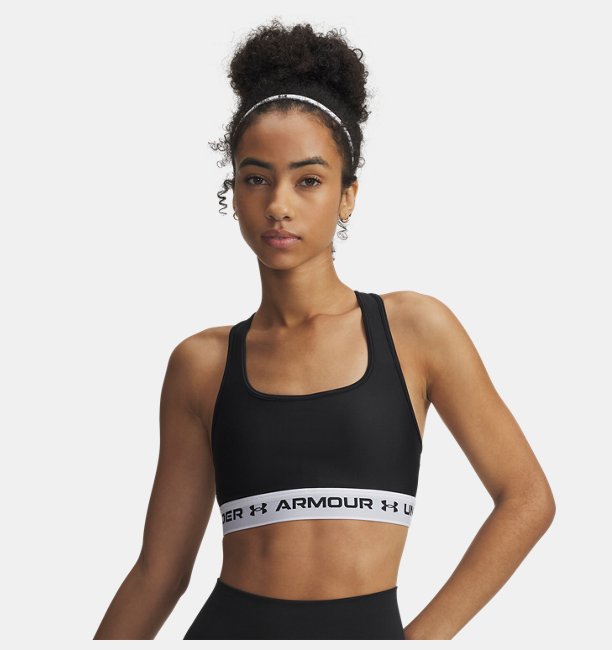 Kadın UA Crossback Mid Spor Sütyeni Siyah