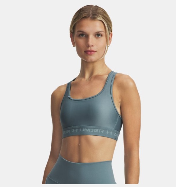 Mavi Kadın UA Crossback Mid Spor Sütyeni