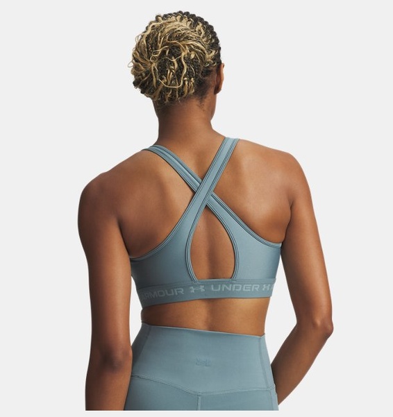 Mavi Kadın UA Crossback Mid Spor Sütyeni