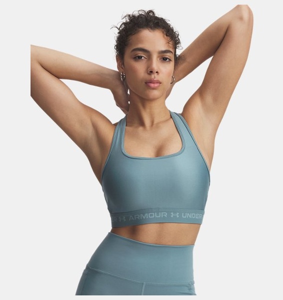 Mavi Kadın UA Crossback Mid Spor Sütyeni
