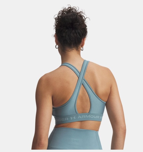 Mavi Kadın UA Crossback Mid Spor Sütyeni
