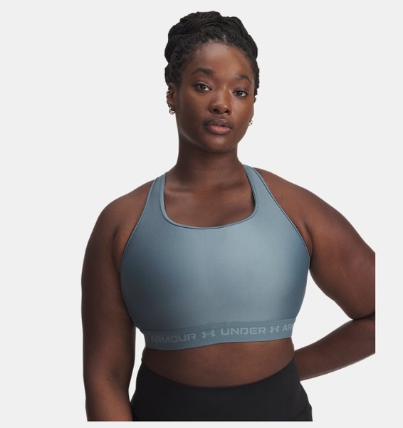 Mavi Kadın UA Crossback Mid Spor Sütyeni