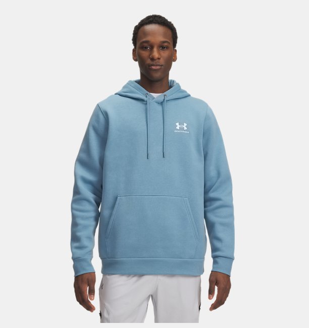 Erkek UA Icon Fleece Kapüşonlu Üst Mavi