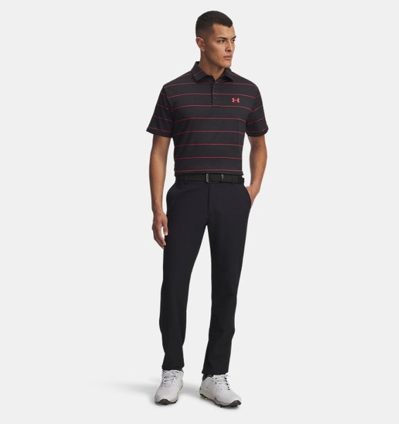 Siyah Erkek UA Playoff 3.0 Stripe Polo
