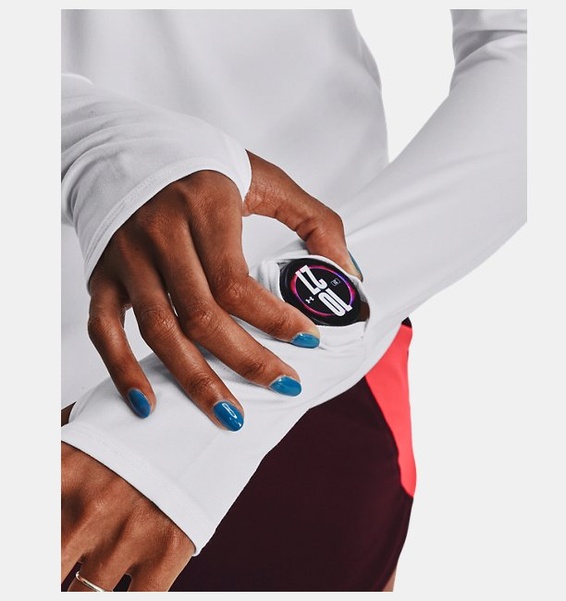 Beyaz Kadın UA Launch Pro Yarım Fermuarlı Uzun Kollu T-shirt