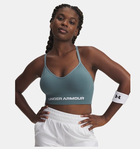 Mavi Kadın UA Vanish Dikişsiz Low Spor Sütyeni