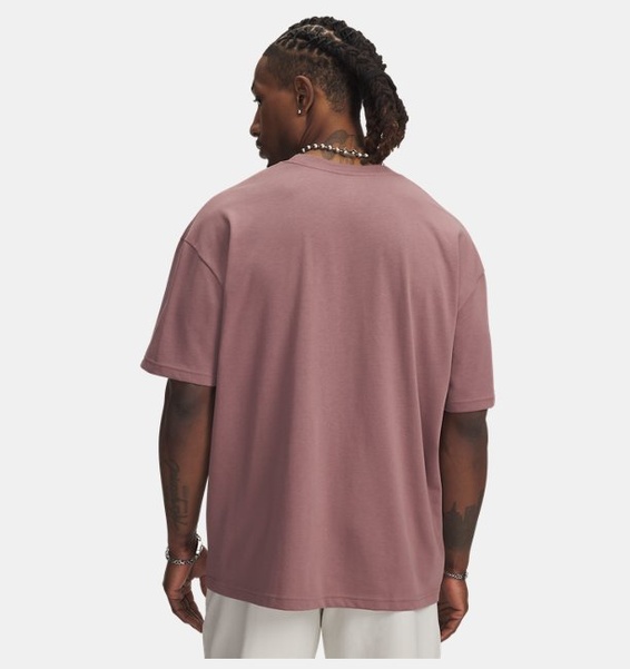 Kahverengi Erkek UA Heavyweight Oversized Branded Kısa Kollu T-shirt