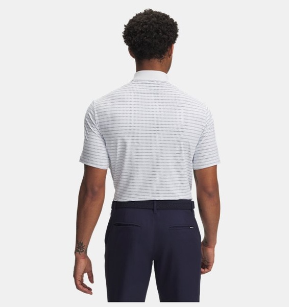 Beyaz Erkek UA Drive Chill Baskılı Polo T-shirt