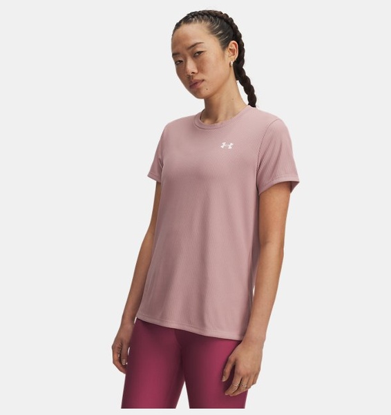 Pembe Kadın UA Tech Rib T-shirt
