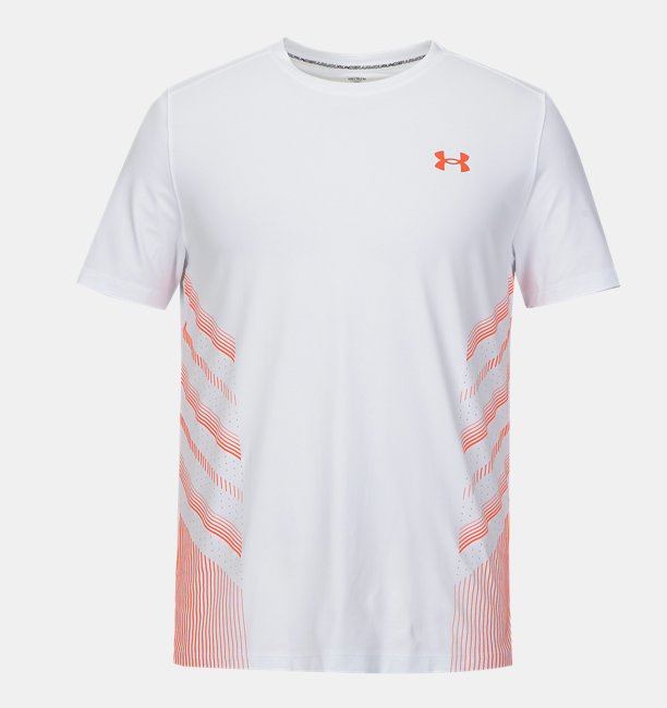 Erkek UA Launch Elite Graphic Kısa Kollu T-shirt Beyaz