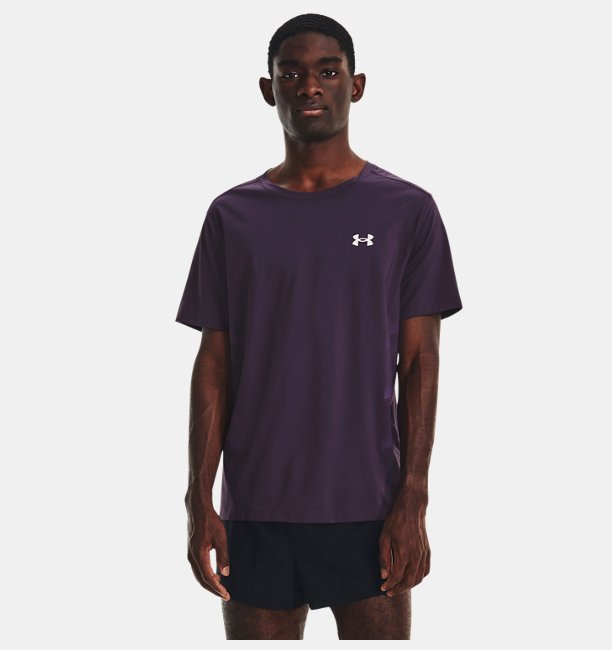 Erkek UA Launch Elite Graphic Kısa Kollu T-shirt Mor