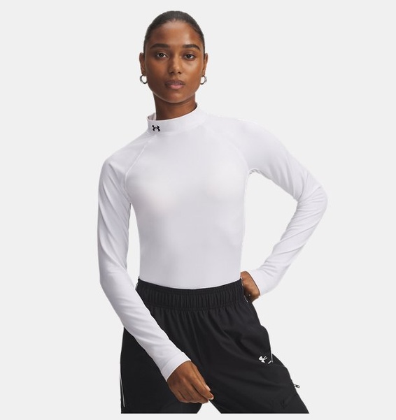 Beyaz Kadın UA CG Authentics Mockneck Uzun Kollu T-shirt
