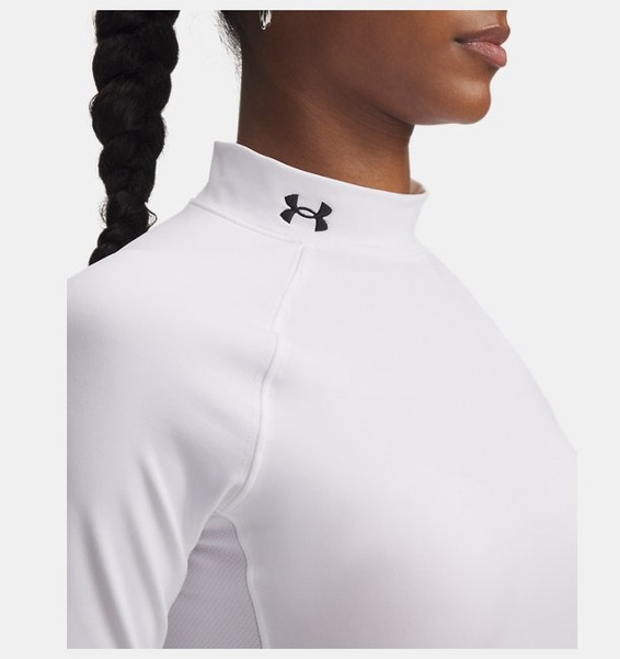 Beyaz Kadın UA CG Authentics Mockneck Uzun Kollu T-shirt