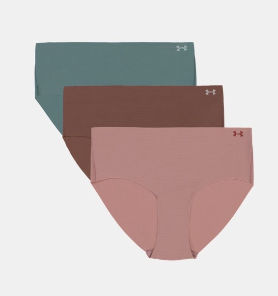 Pembe Kadın UA Pure Stretch İz Yapmayan Hipster 3’lü Paket