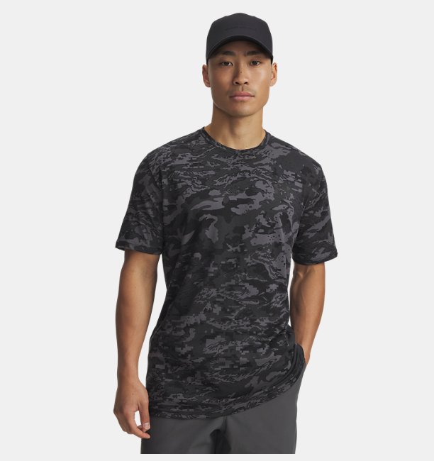 Erkek UA ABC Camo Kısa Kollu T-shirt Gri