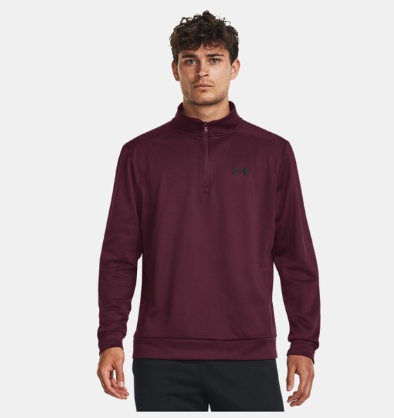 Bordo Erkek UA Armour Fleece 1/4 Fermuarlı Sweatshirt